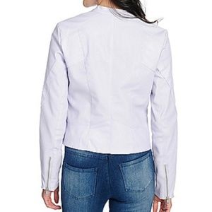 Kate & Mallory Lavender Perforated Asymmetrical Moto Jacket Zip Polyester Jacket